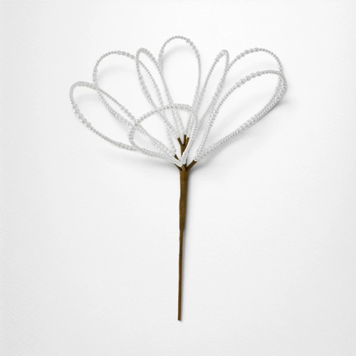 White Beaded Loop Petal Pick - 45cm