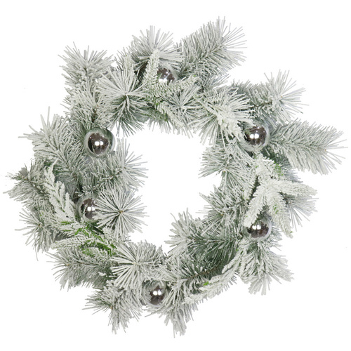 Deluxe Flocked Snow Wreath 65cm