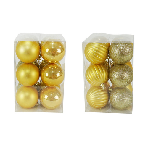 Pack of 12 x 60mm Gold Baubles