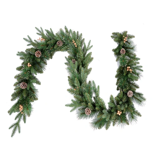 270cm mixed leaf Prelit Glitter Christmas Garland