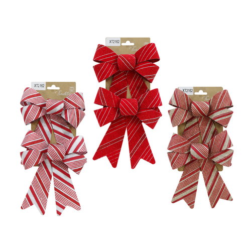 Pack of 2 Striped bows - 3 choices