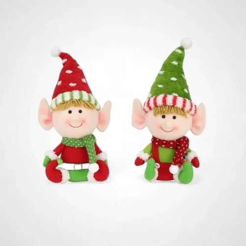 Fleecy Sitting Elfwith Big Head - 38cm tall 