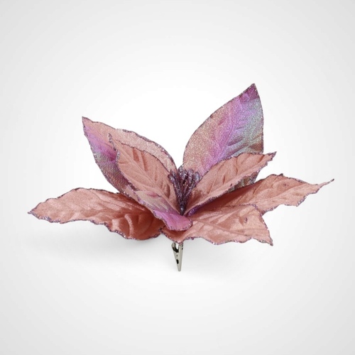 Blush Clip Poinsettia Glitter Sequin - 30cm