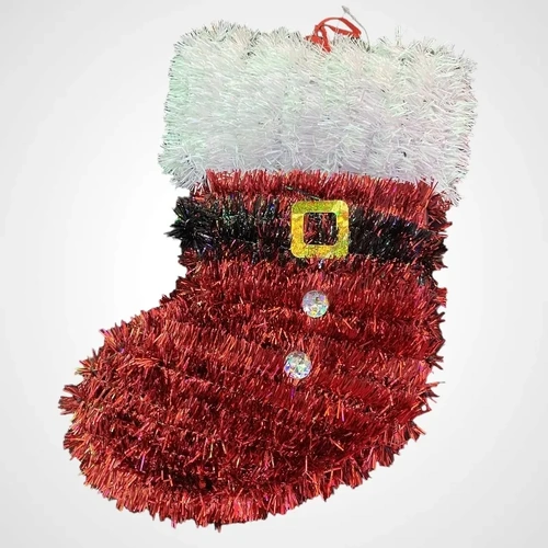 Tinsel Stocking Plaque 35cm 