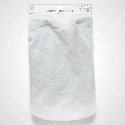 120cm White Plush Tree Skirt - Available October 2025