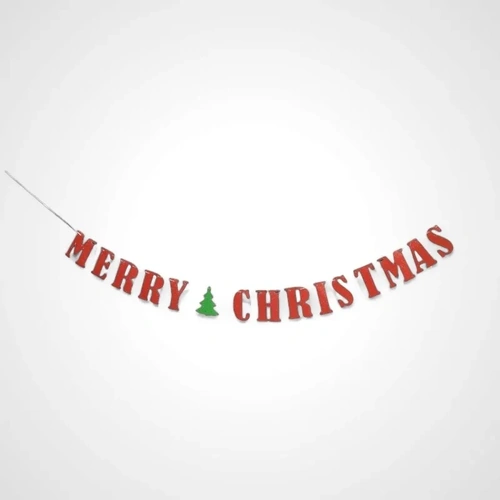 Glitter Merry Christmas Garland 3.66m