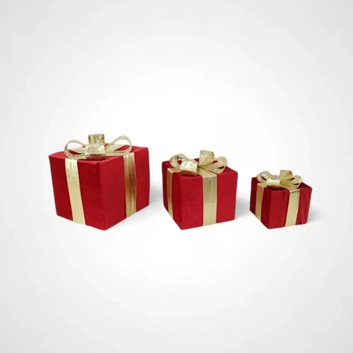 3 Piece Red & Gold Velvet Presents