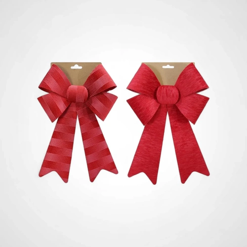 Embossed Red Velvet Bow