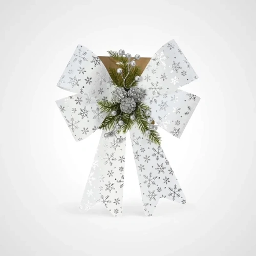 Luxury Velvet Bow with Decos White