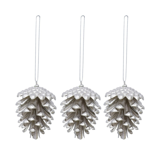 3pk Matte Metallic Hanging Cones Champagne- AVAIL OCT 2024 