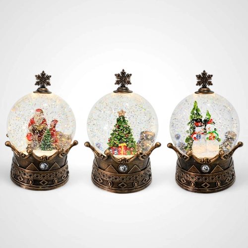 USB Glitter Swirl Crown Globe w/Music - Avail Oct 2025