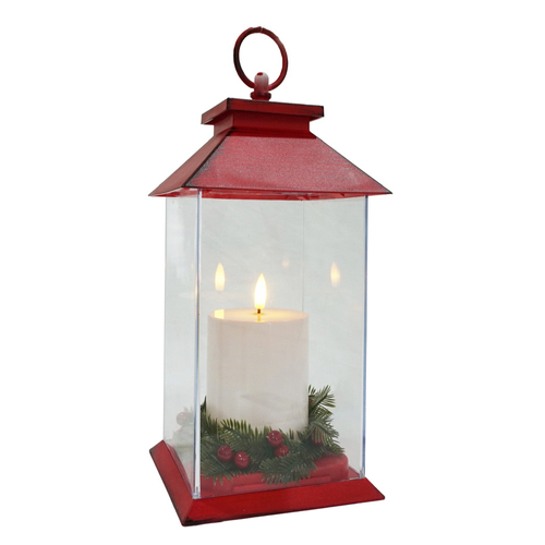 LED Pillar Candle Lantern w/Berries(B)AVAIL OCT 2024