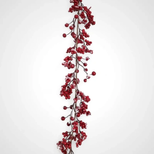 150cm Snowy Berry Garland Slim