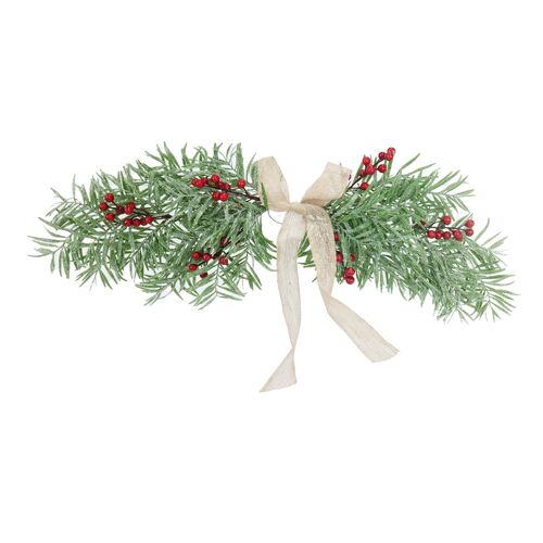 Berry Foliage Swag Natural Bow - AVAIL OCT 2024