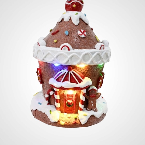LED B/O Gingerbread Ice Cream House (Gingerbread)-AVAIL OCT 2024