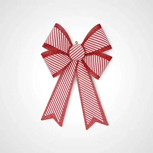 Candycane Bow Double Layer