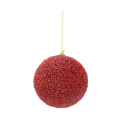 12cm Glitter Bauble(Red) - AVAIL OCT 2024