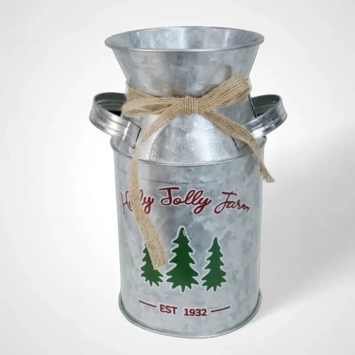 Vintage Milk Can Metal Silver 