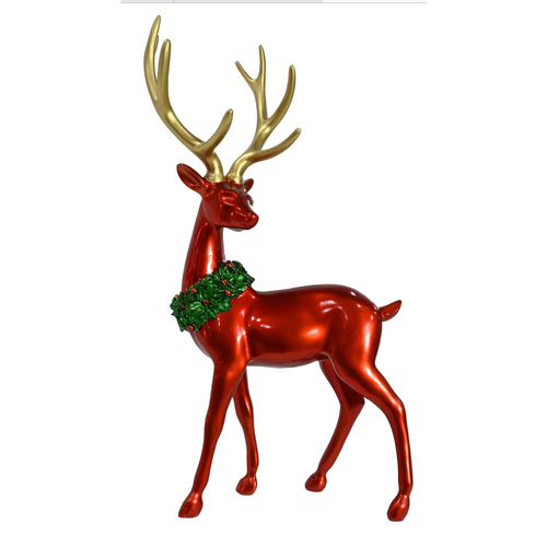 Deluxe Matte Red Reindeer Head Turned - AVAILABLE OCTOBER 2024