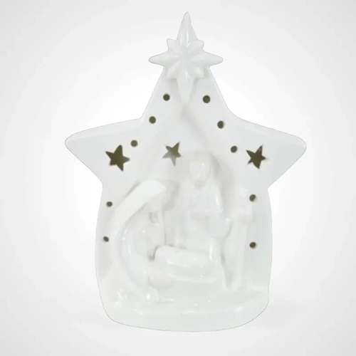 White Ceramic Nativity Scene (A)