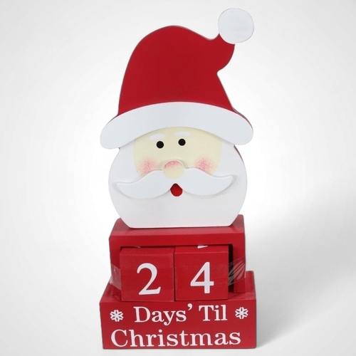 Santa Countdown Table Deco Red Hat - AVAIL OCT 2024