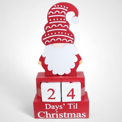 Santa Countdown Table Deco Striped Hat - AVAIL OCT 2024