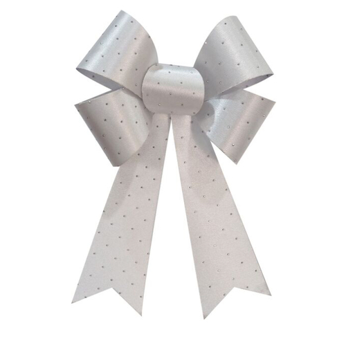Satin Studded Bow Silver - AVAIL OCT 2024