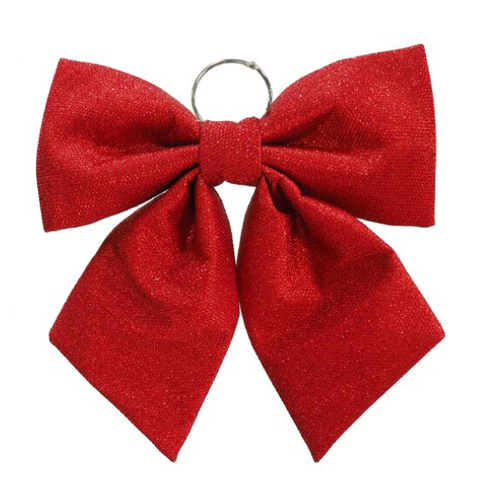 Metallic Fabric Bow Red - AVAIL OCT 2024