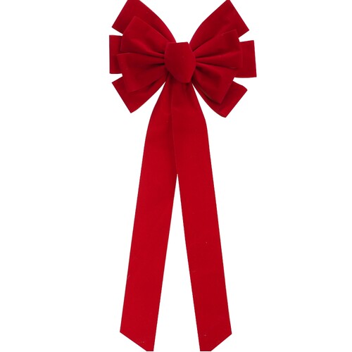 Red Flocked Bow - AVAIL OCT 2024