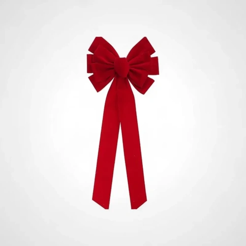 Red Flocked Bow - Available October 2025