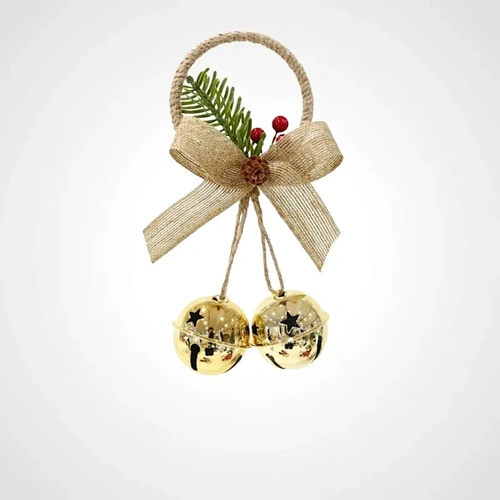 Twin Nutbell Door Hanger Gold 