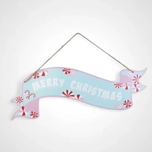 Merry Christmas Scroll Banner Blue 