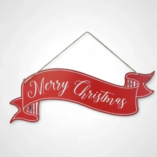 Merry Christmas Scroll Banner Red