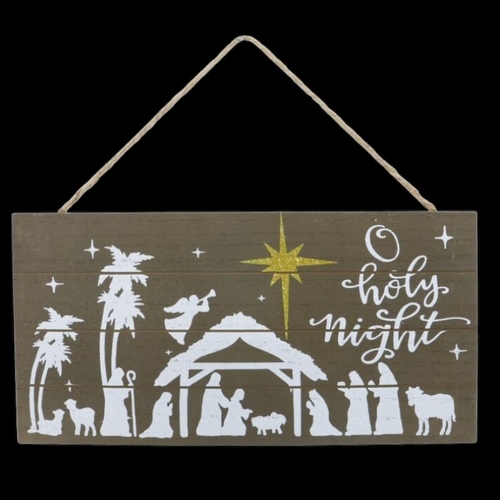 Hanging Nativity Sign O Holy Night - AVAIL OCT 2024