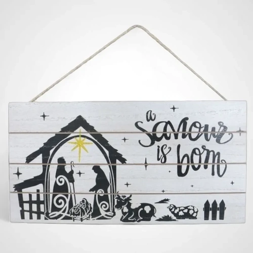Hanging Nativity Sign (A Saviour Is Born)- AVAIL OCT 2024