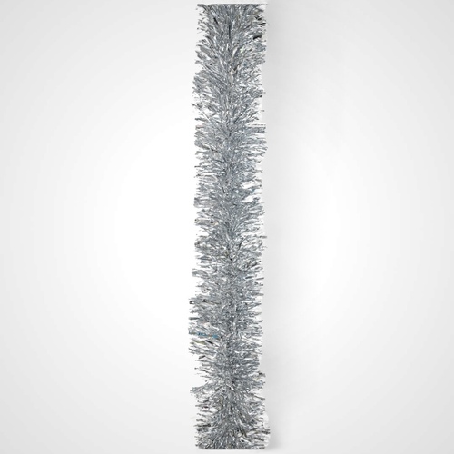 Silver Deluxe Metallic Tinsel Wide - 3m
