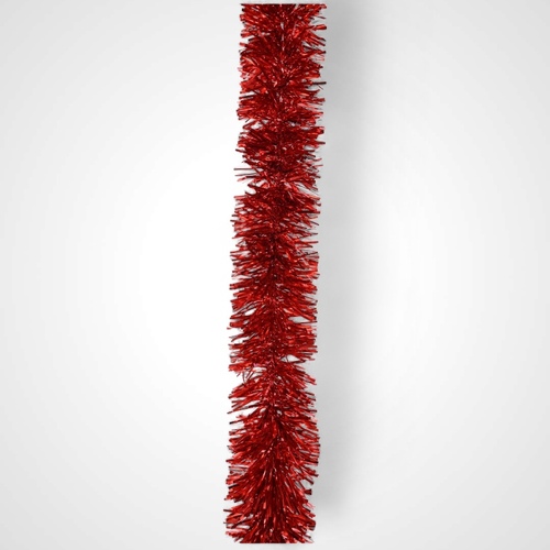 Red Deluxe Metallic Tinsel Wide  - 3m