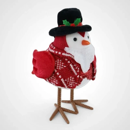 20cm Dressed Festive Birds (Black Hat)