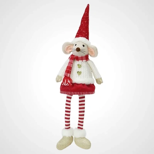 60cm Festive Mouse Knit Jumper Dangly Legs Girl 