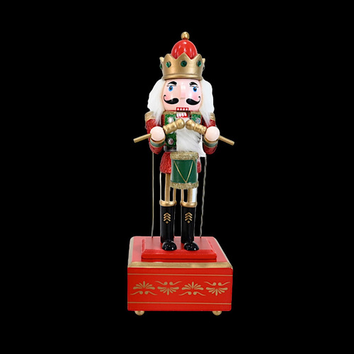 30cm Wind Up Nutcracker Music Box Red Base - AVAIL OCT 2024