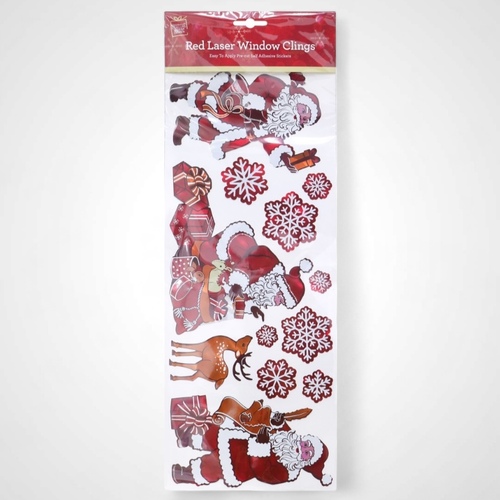 Red Laser Window Clings(Santas) - AVAIL OCT 2024