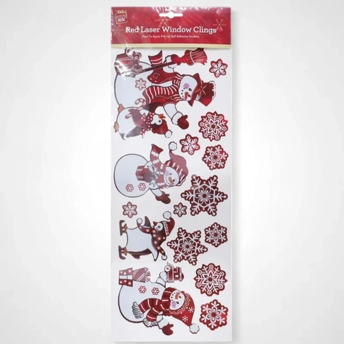 Red Laser Window Clings(Snowmen) 