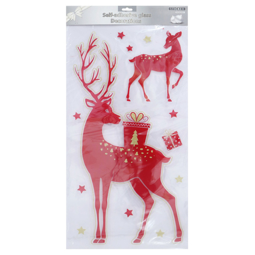 Giant Christmas Window Decal (Red Stag)-AVAIL OCT 2024