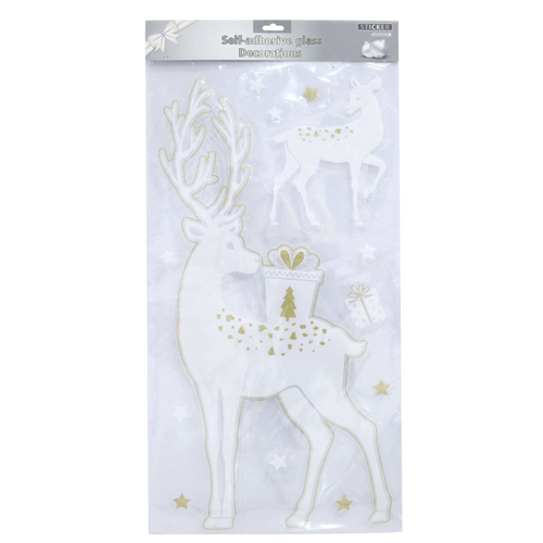 Giant Christmas Window Decal (White Stag)-AVAIL OCT 2024