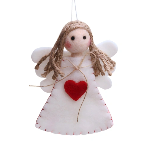 White and Red Wool Angel Decal