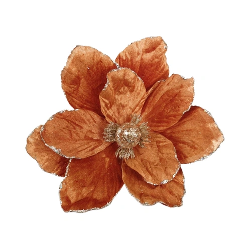 Burnt Orange Velvet Magnolia Clip
