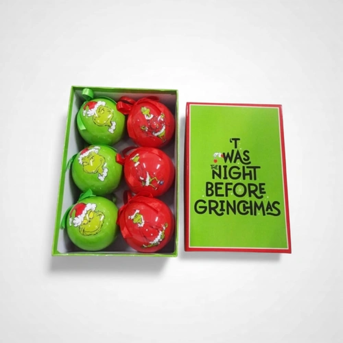 Set of 6 Grinch Baubles