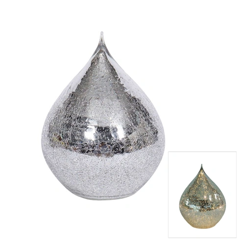 LED Glass Teardrop Silver Cone