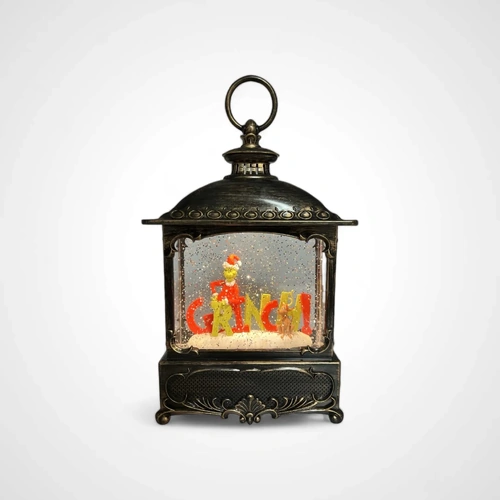 Grinch & Max Square Glitter Lantern
