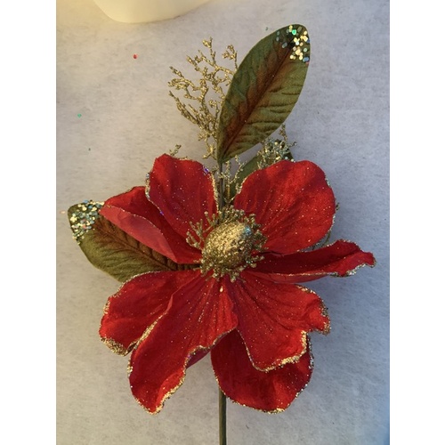 Large Red Magnolia Pick